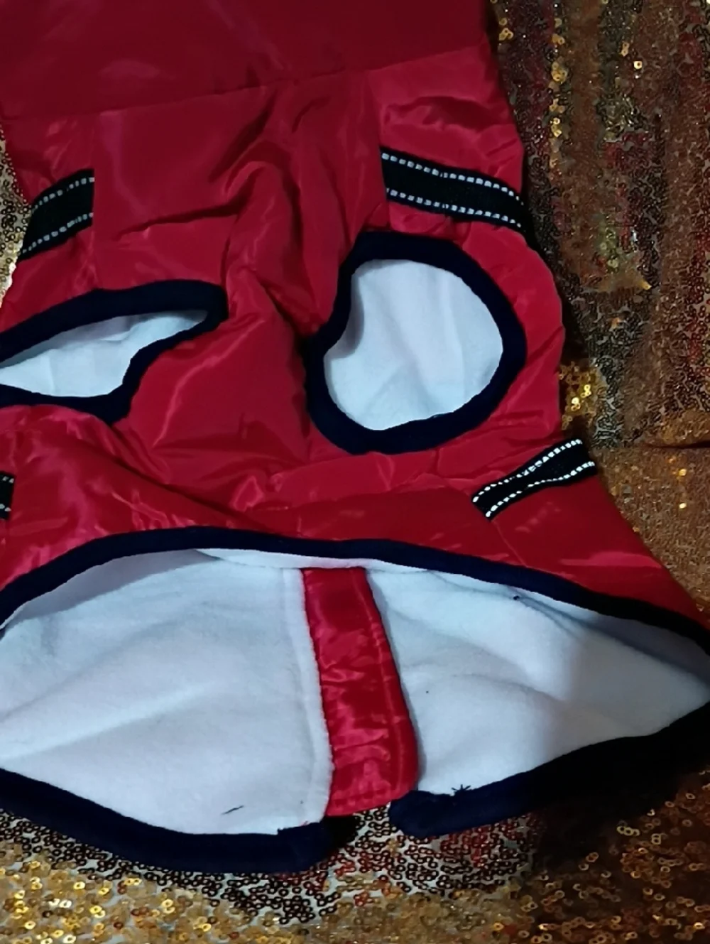 Red Reflective Dog Harness Vest with Front Zipper -